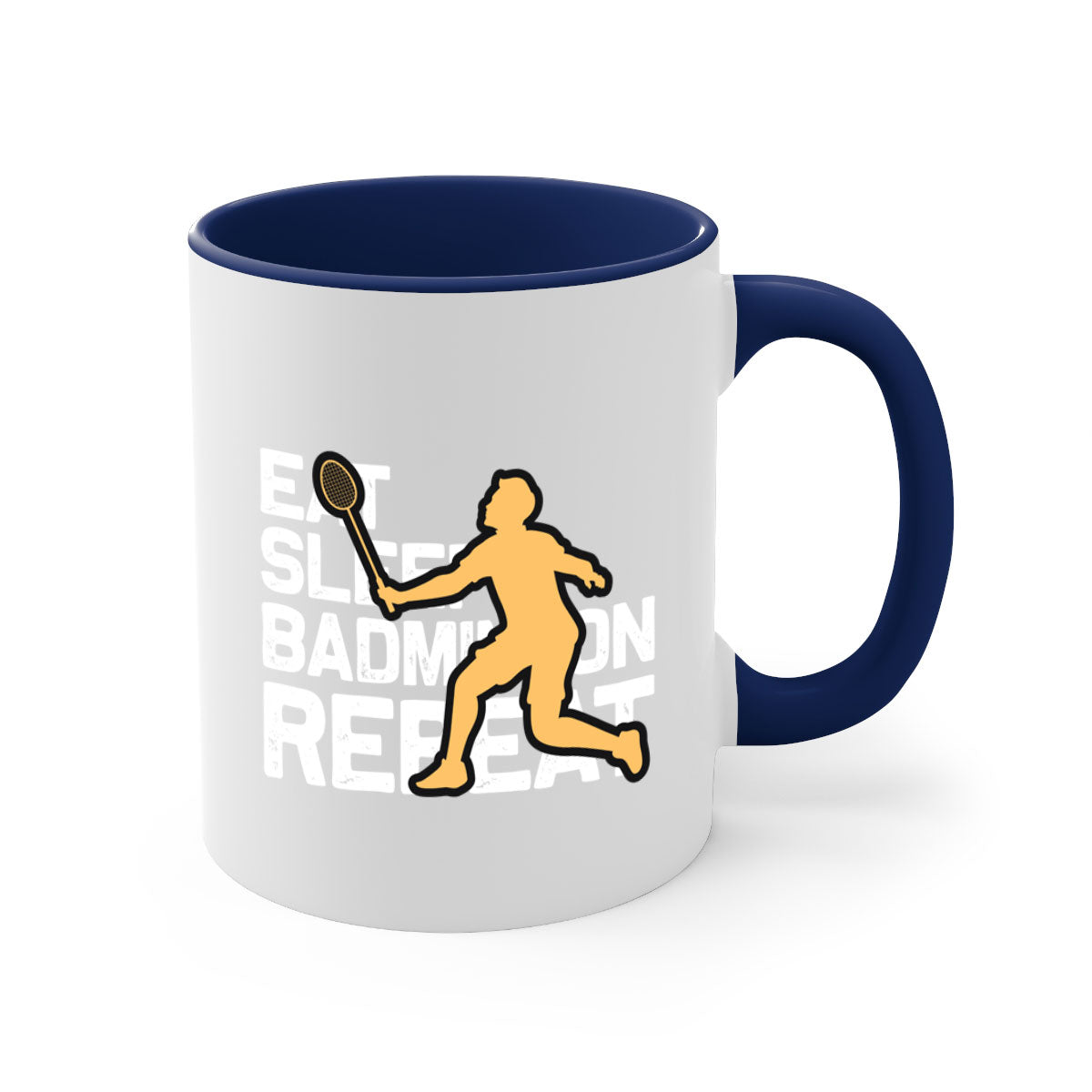 Eat 1286# badminton mug with a glossy finish, featuring a colored handle and interior, available in multiple colors.