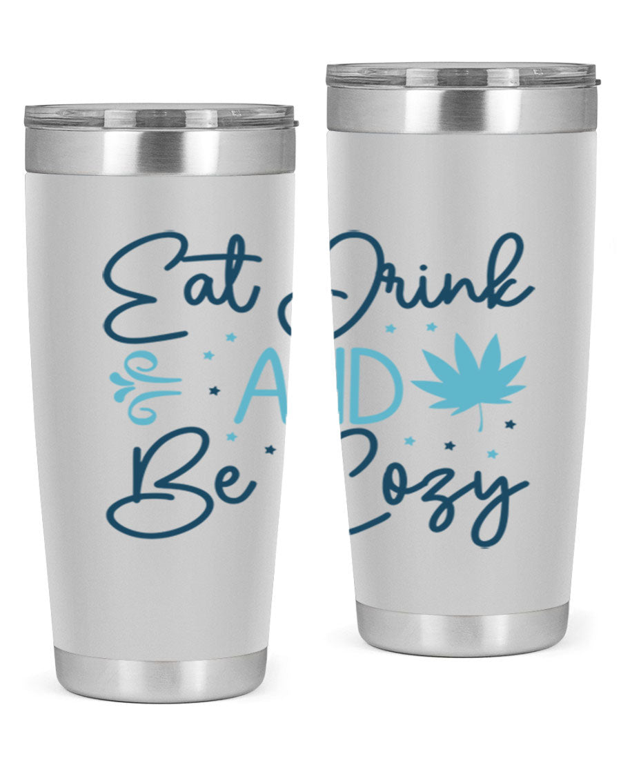 A cozy winter tumbler featuring a stylish design, available in 20oz and 30oz sizes, made from double wall vacuum stainless steel.