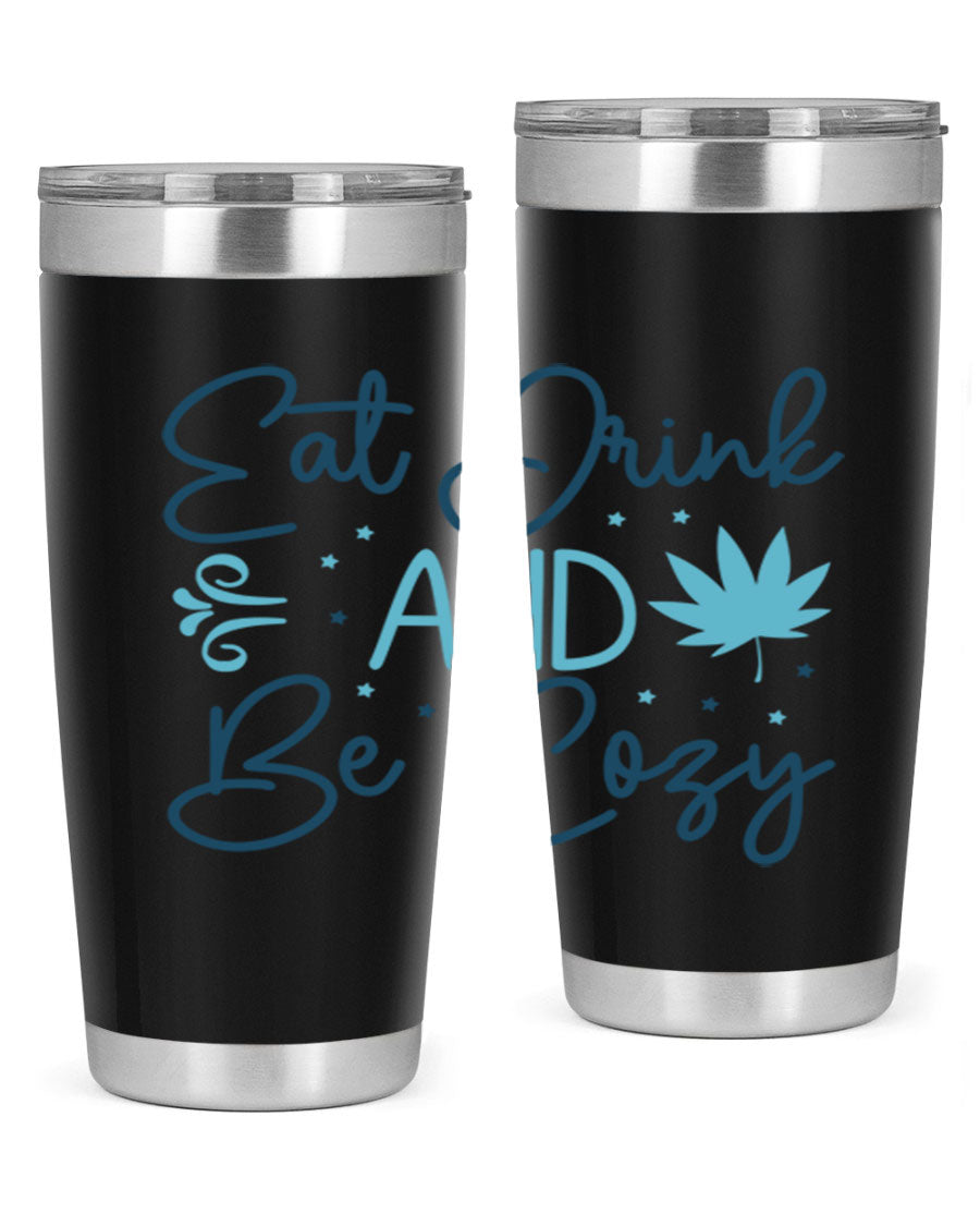 A cozy winter tumbler featuring a stylish design, available in 20oz and 30oz sizes, made from double wall vacuum stainless steel.