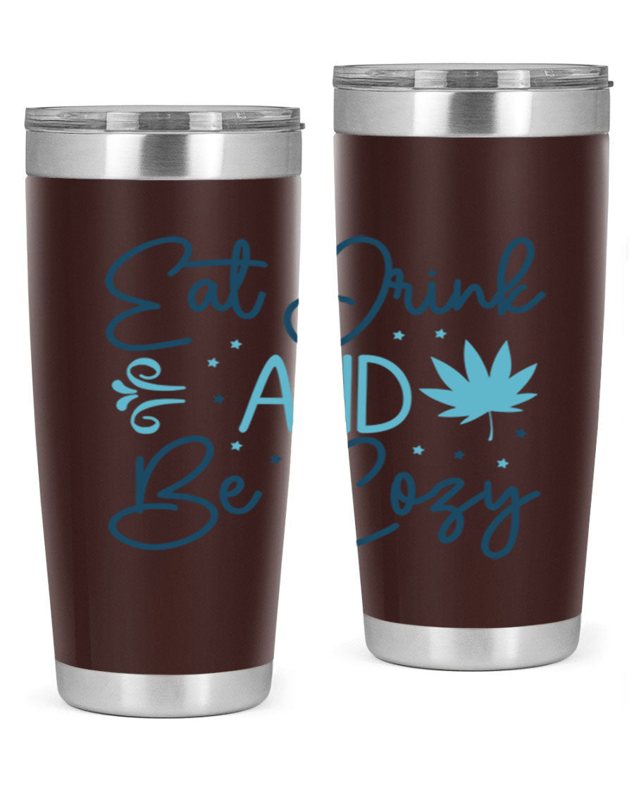 A cozy winter tumbler featuring a stylish design, available in 20oz and 30oz sizes, made from double wall vacuum stainless steel.