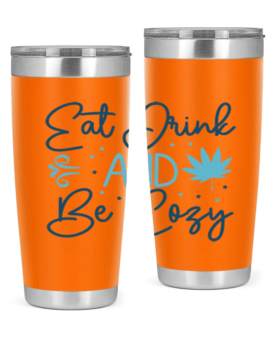 A cozy winter tumbler featuring a stylish design, available in 20oz and 30oz sizes, made from double wall vacuum stainless steel.
