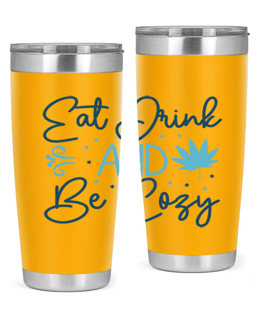 A cozy winter tumbler featuring a stylish design, available in 20oz and 30oz sizes, made from double wall vacuum stainless steel.