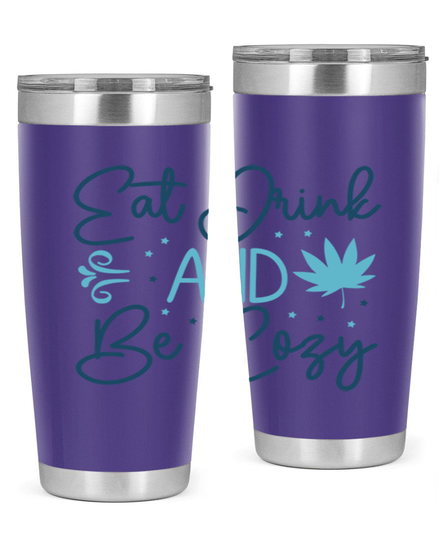 A cozy winter tumbler featuring a stylish design, available in 20oz and 30oz sizes, made from double wall vacuum stainless steel.