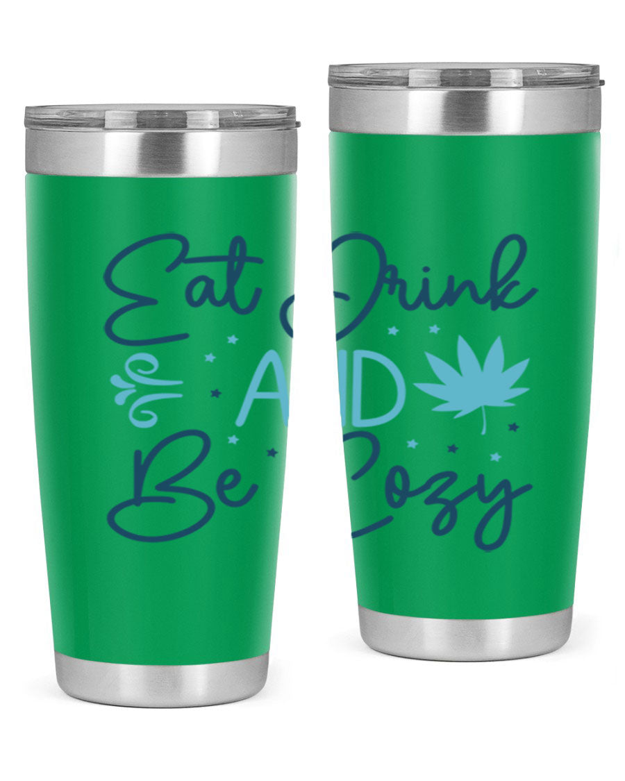 A cozy winter tumbler featuring a stylish design, available in 20oz and 30oz sizes, made from double wall vacuum stainless steel.