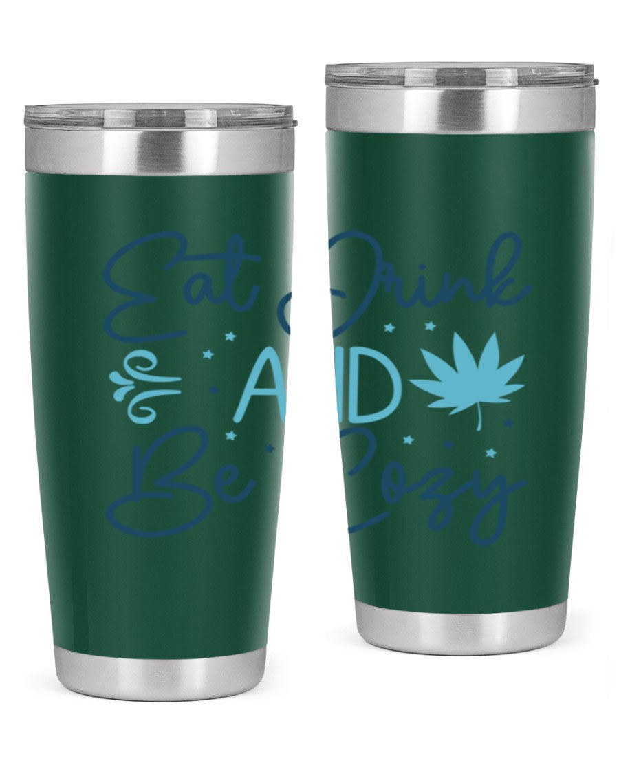 A cozy winter tumbler featuring a stylish design, available in 20oz and 30oz sizes, made from double wall vacuum stainless steel.