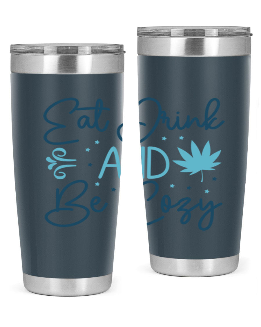 A cozy winter tumbler featuring a stylish design, available in 20oz and 30oz sizes, made from double wall vacuum stainless steel.