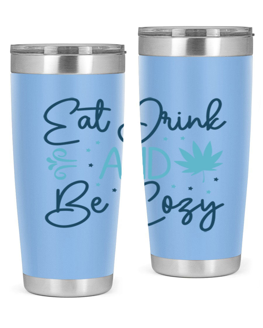 A cozy winter tumbler featuring a stylish design, available in 20oz and 30oz sizes, made from double wall vacuum stainless steel.