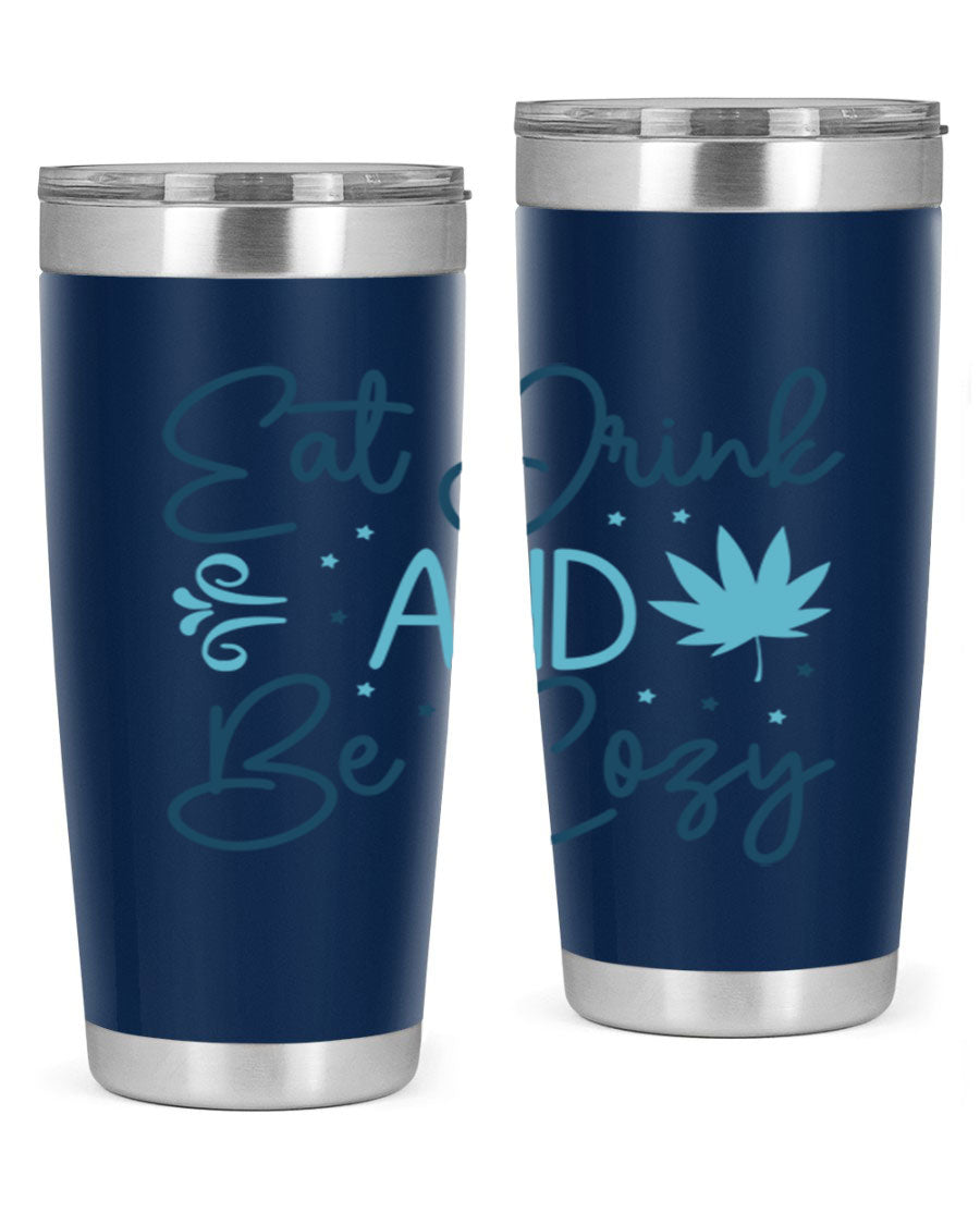 A cozy winter tumbler featuring a stylish design, available in 20oz and 30oz sizes, made from double wall vacuum stainless steel.