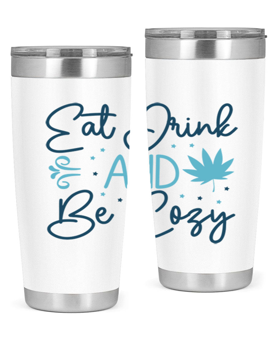 A cozy winter tumbler featuring a stylish design, available in 20oz and 30oz sizes, made from double wall vacuum stainless steel.