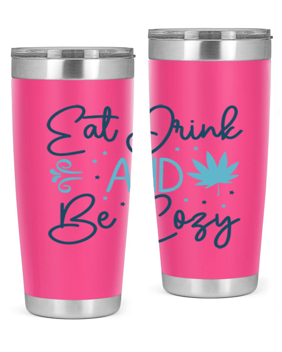 A cozy winter tumbler featuring a stylish design, available in 20oz and 30oz sizes, made from double wall vacuum stainless steel.