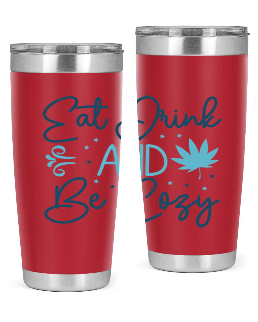 A cozy winter tumbler featuring a stylish design, available in 20oz and 30oz sizes, made from double wall vacuum stainless steel.