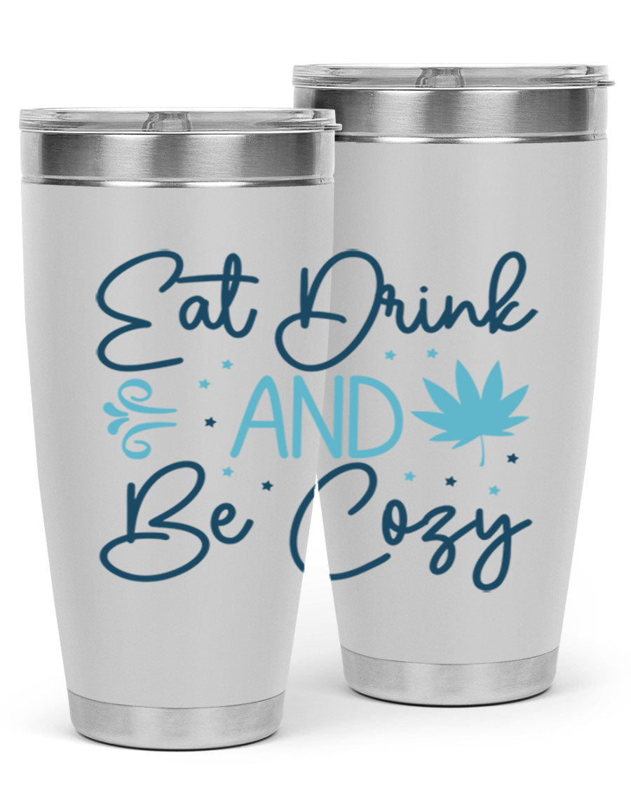 A cozy winter tumbler featuring a stylish design, available in 20oz and 30oz sizes, made from double wall vacuum stainless steel.