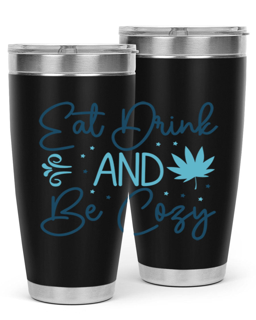 A cozy winter tumbler featuring a stylish design, available in 20oz and 30oz sizes, made from double wall vacuum stainless steel.