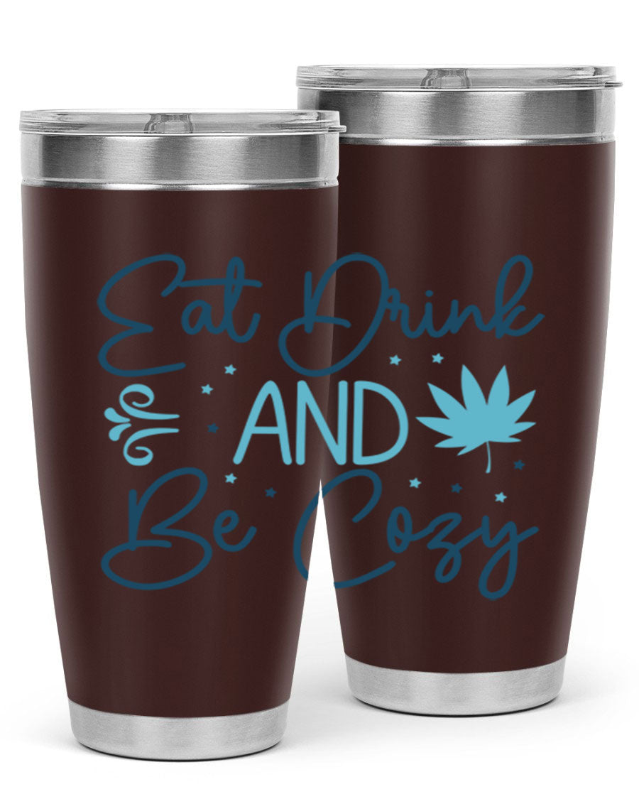 A cozy winter tumbler featuring a stylish design, available in 20oz and 30oz sizes, made from double wall vacuum stainless steel.