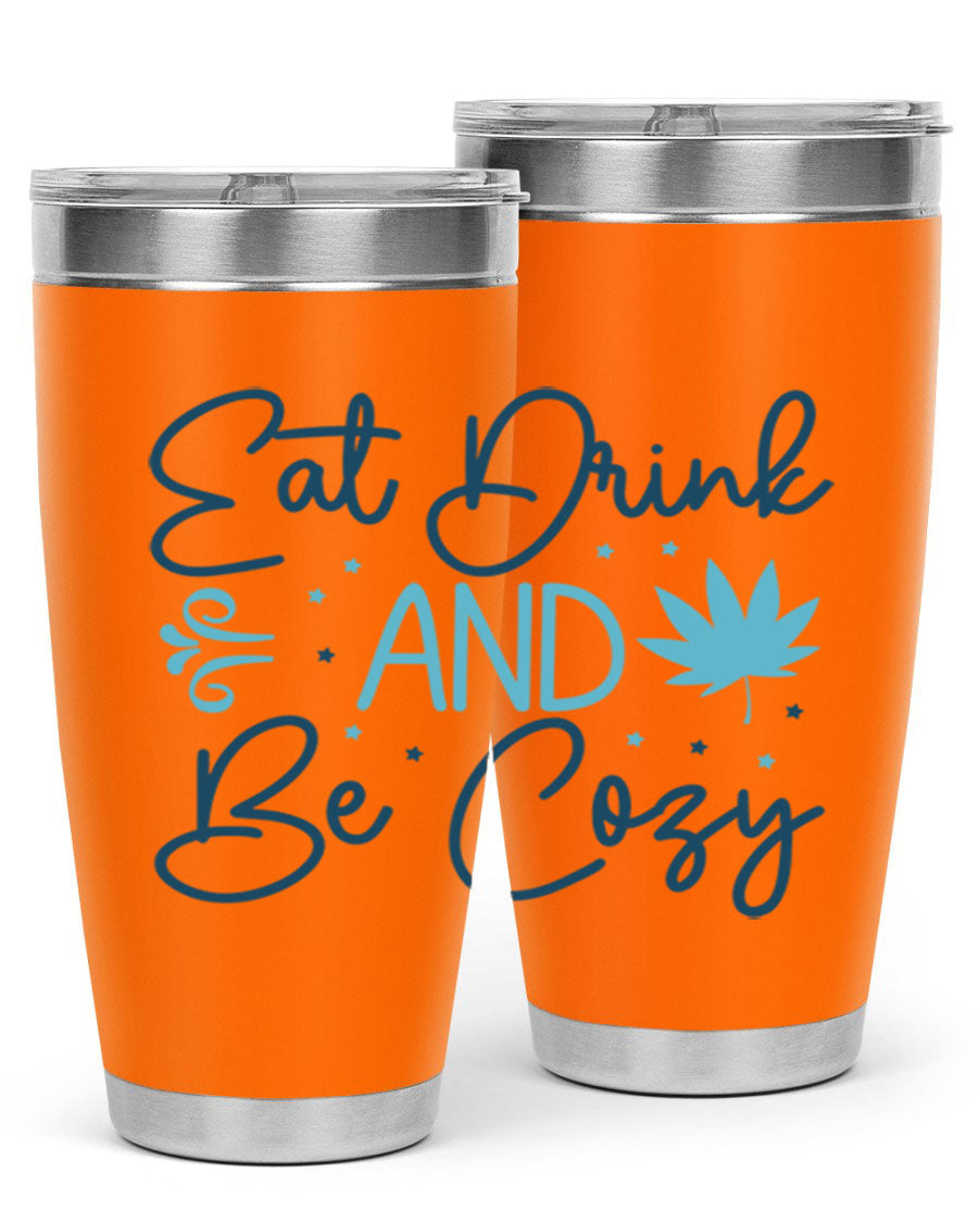 A cozy winter tumbler featuring a stylish design, available in 20oz and 30oz sizes, made from double wall vacuum stainless steel.