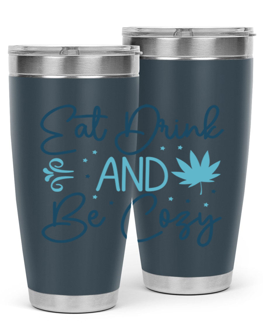 A cozy winter tumbler featuring a stylish design, available in 20oz and 30oz sizes, made from double wall vacuum stainless steel.
