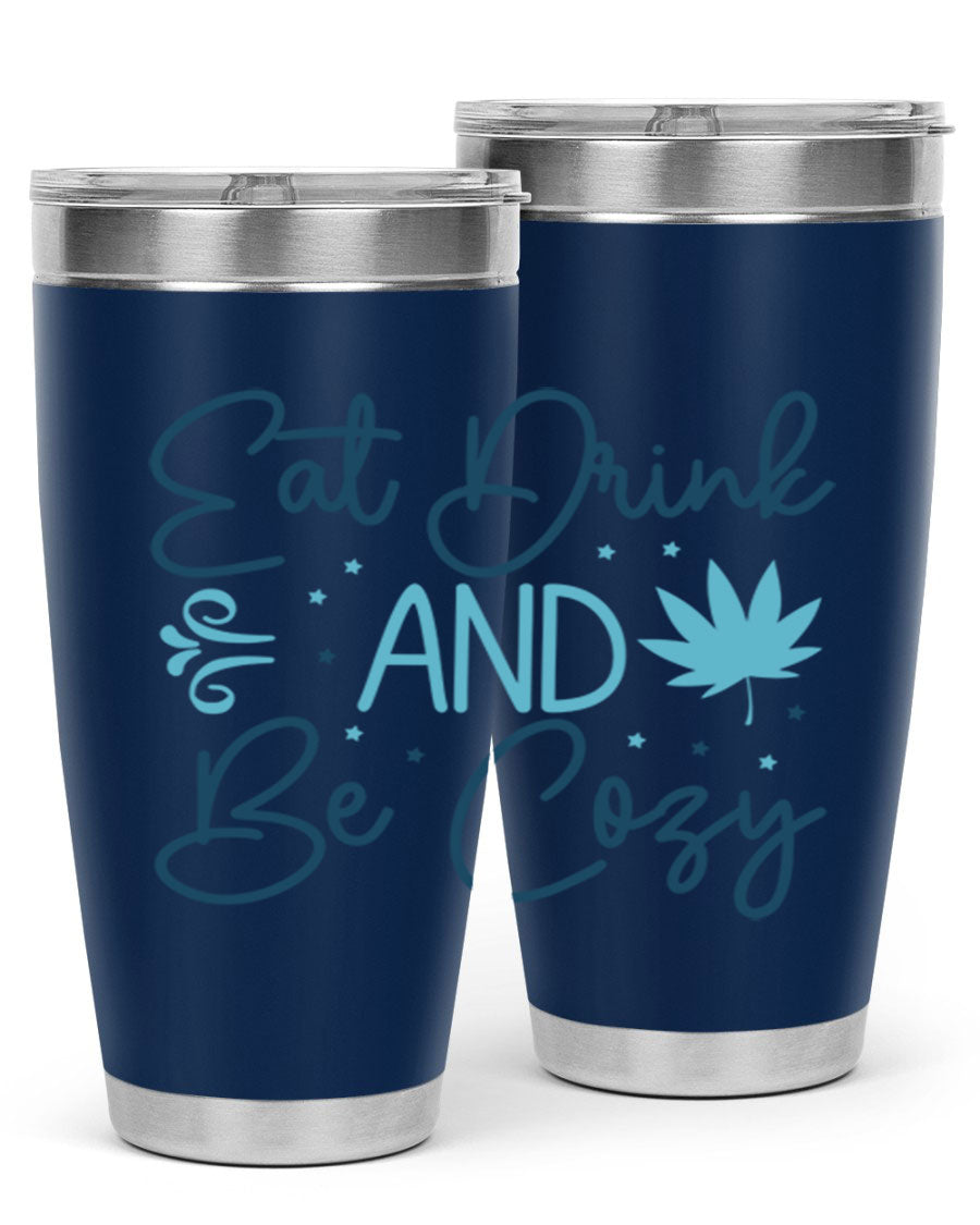 A cozy winter tumbler featuring a stylish design, available in 20oz and 30oz sizes, made from double wall vacuum stainless steel.