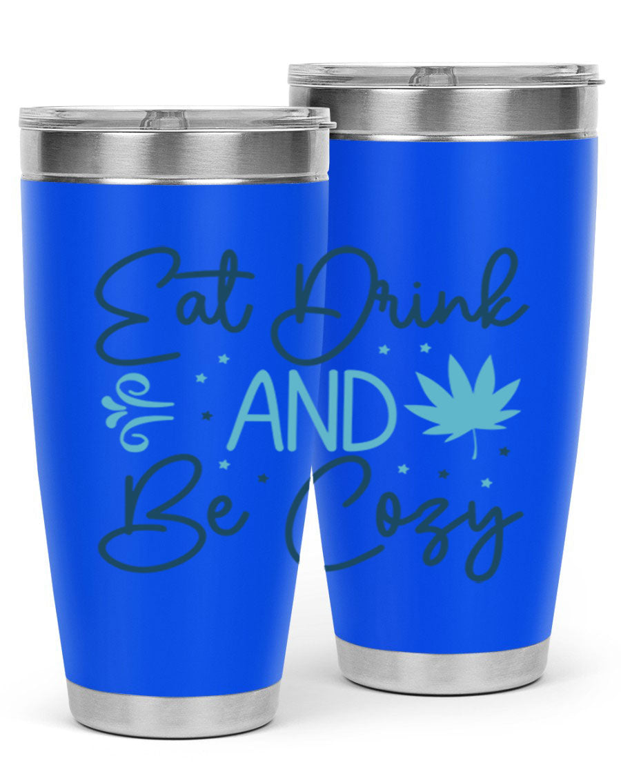 A cozy winter tumbler featuring a stylish design, available in 20oz and 30oz sizes, made from double wall vacuum stainless steel.