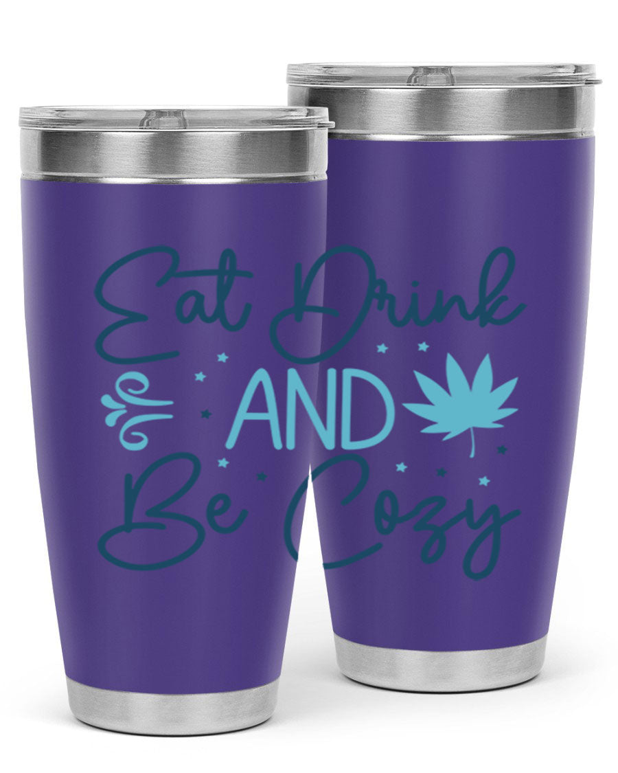 A cozy winter tumbler featuring a stylish design, available in 20oz and 30oz sizes, made from double wall vacuum stainless steel.