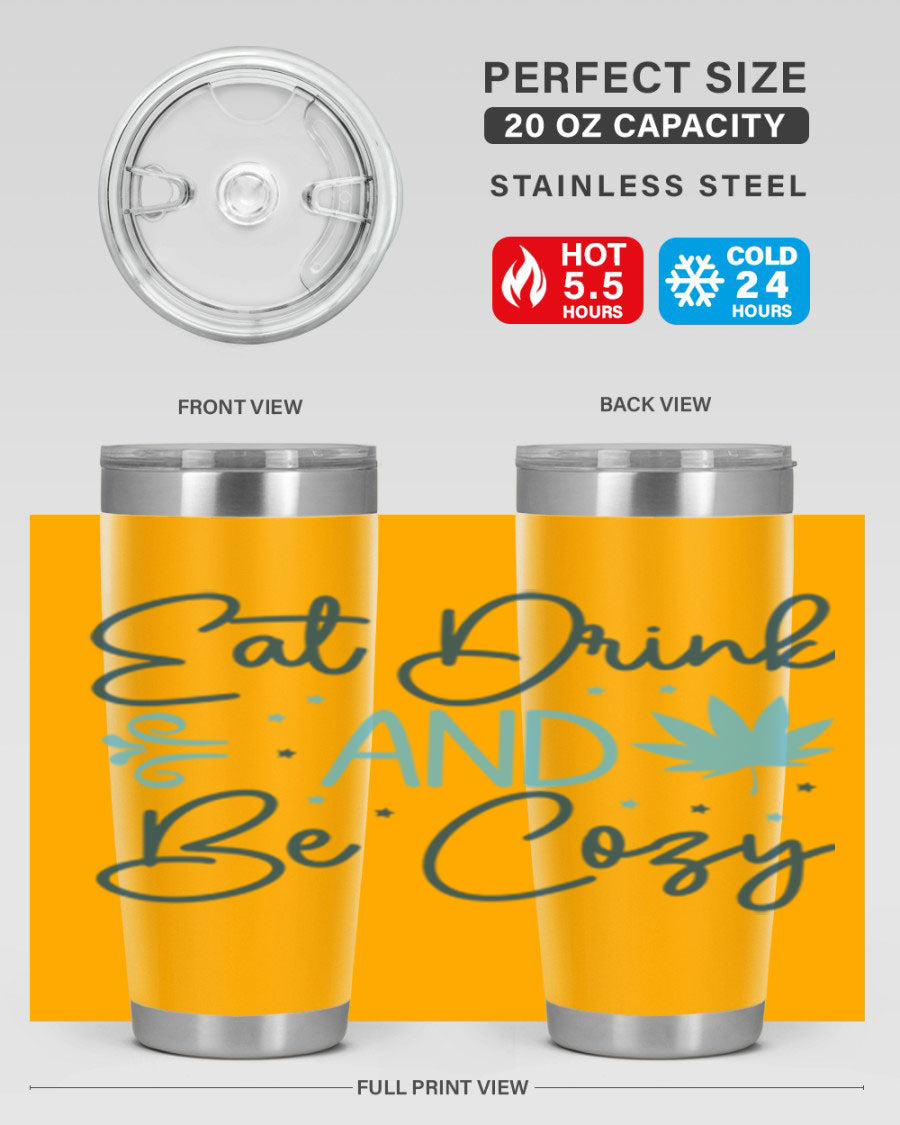 A cozy winter tumbler featuring a stylish design, available in 20oz and 30oz sizes, made from double wall vacuum stainless steel.