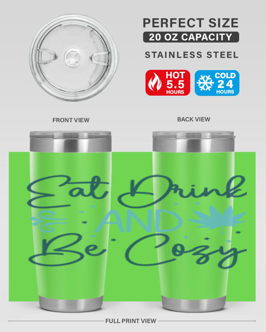 A cozy winter tumbler featuring a stylish design, available in 20oz and 30oz sizes, made from double wall vacuum stainless steel.