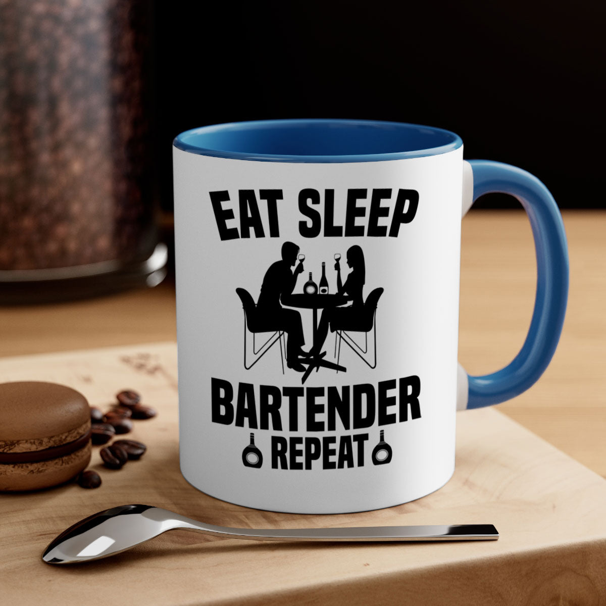 Eat Sleep Style 3# Mug with two-tone design, featuring a colored handle and glossy finish, available in multiple colors.