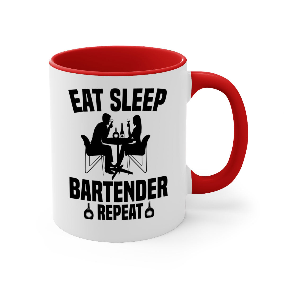 Eat Sleep Style 3# Mug with two-tone design, featuring a colored handle and glossy finish, available in multiple colors.