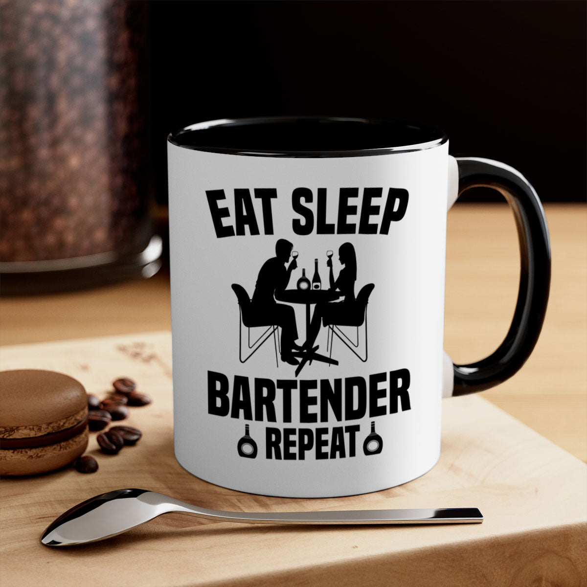Eat Sleep Style 3# Mug with two-tone design, featuring a colored handle and glossy finish, available in multiple colors.