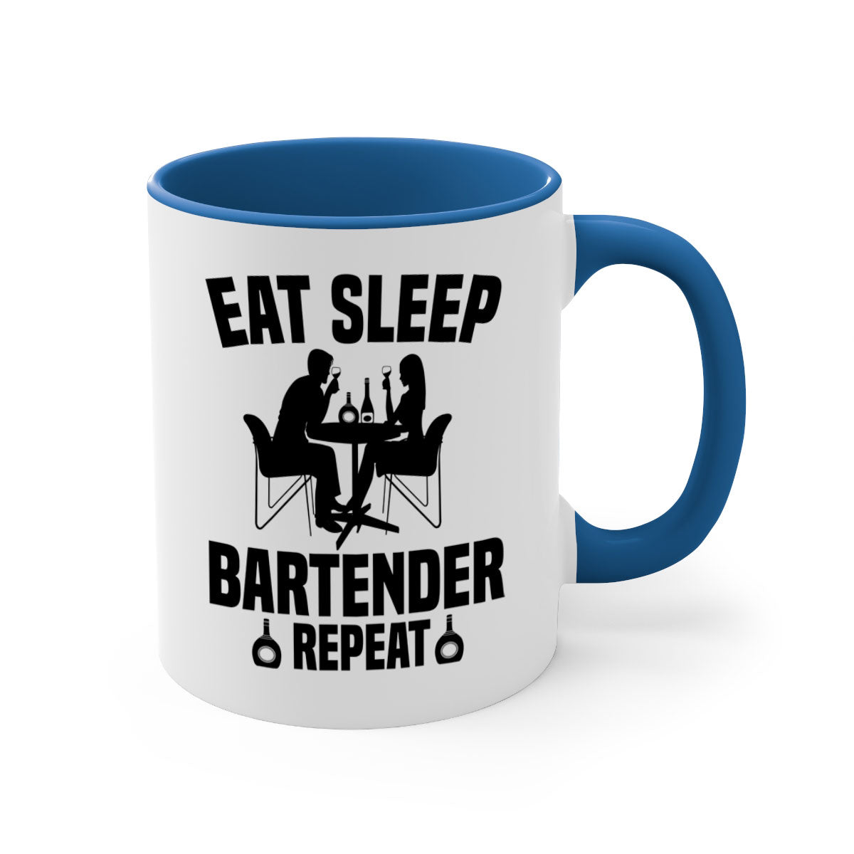 Eat Sleep Style 3# Mug with two-tone design, featuring a colored handle and glossy finish, available in multiple colors.