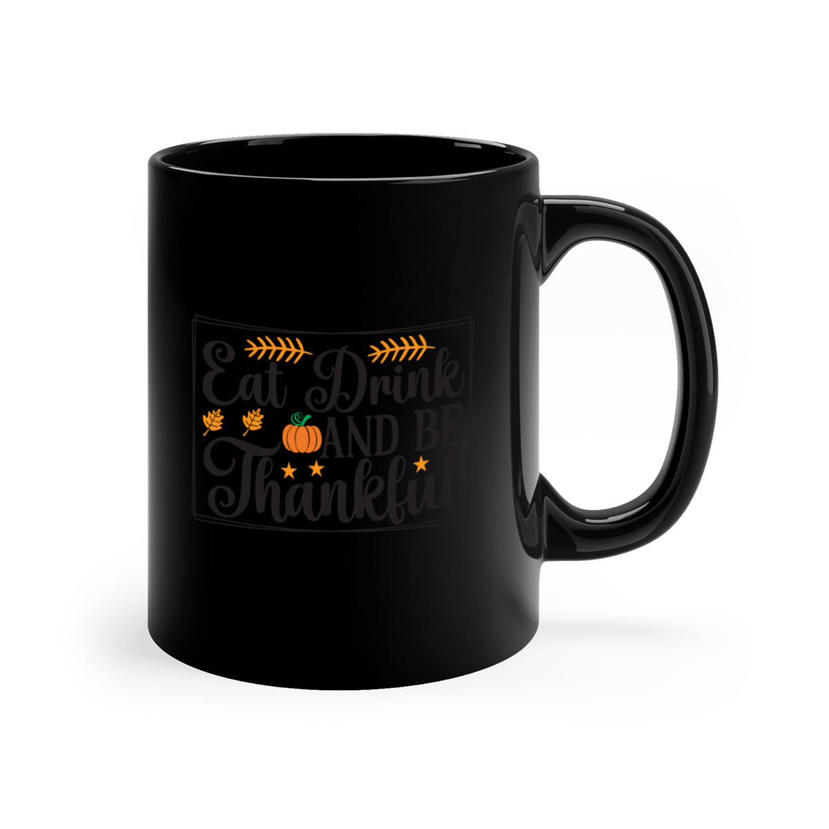 Eatdrinkandbethankful 76# Mug featuring a glossy finish, colored handle, and interior, available in five vibrant colors.