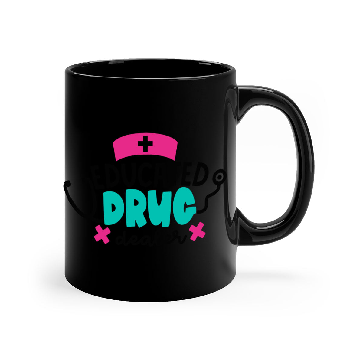 Educated Drug Dealer Style 195# Mug with colorful handle and glossy finish, perfect for coffee and tea.