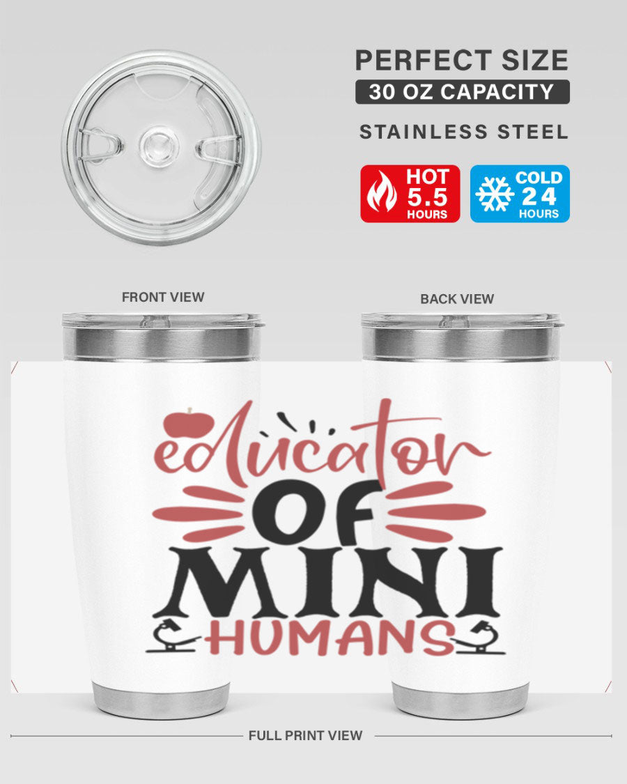 Educator of Mini Humans Style 181# tumbler, double wall vacuum stainless steel with copper lining, perfect for teachers.