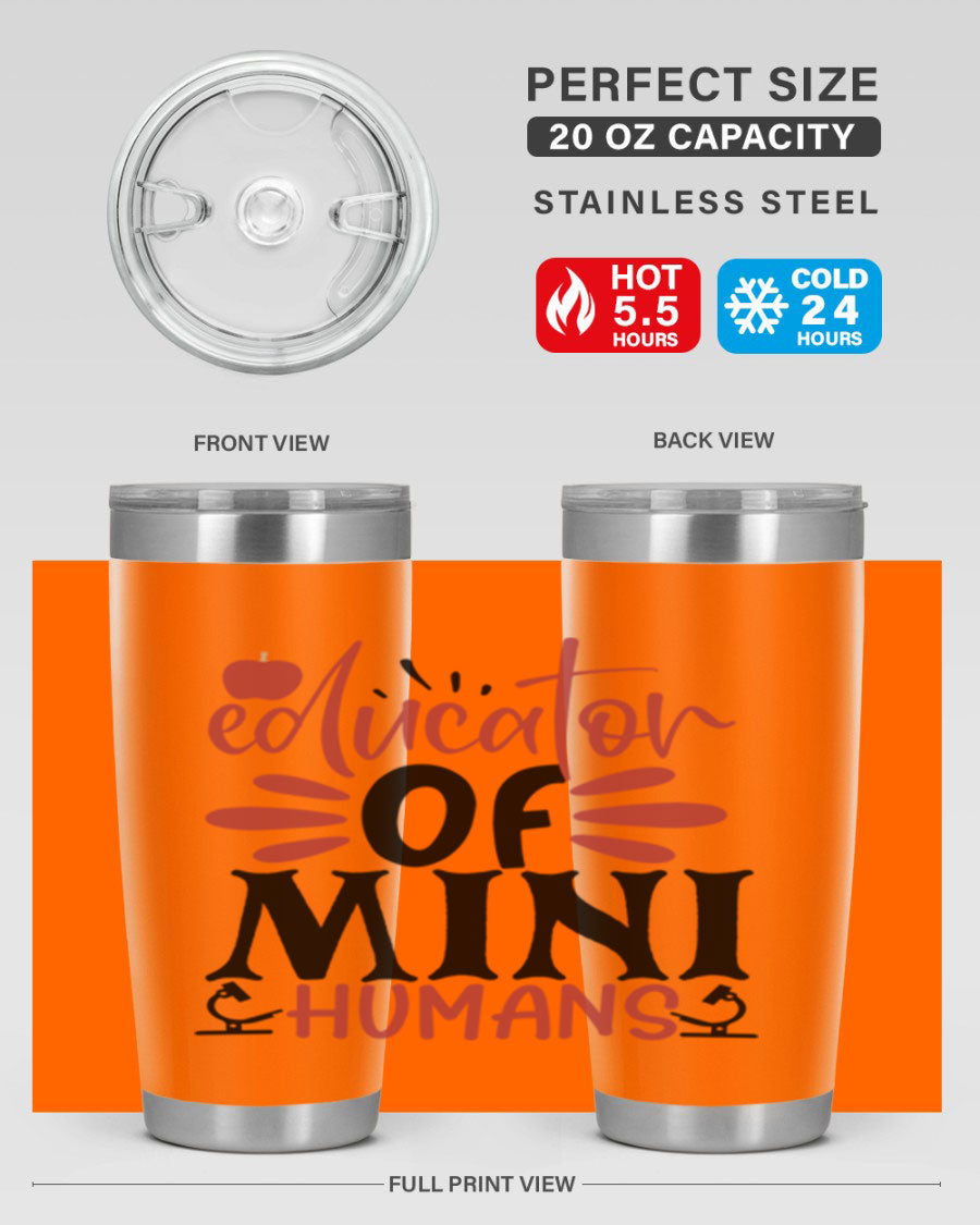 Educator of Mini Humans Style 181# tumbler, double wall vacuum stainless steel with copper lining, perfect for teachers.