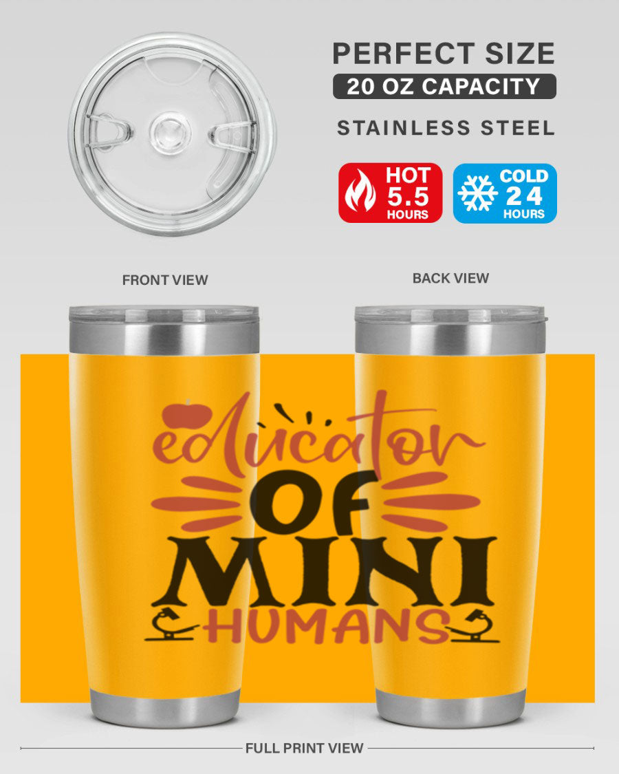 Educator of Mini Humans Style 181# tumbler, double wall vacuum stainless steel with copper lining, perfect for teachers.
