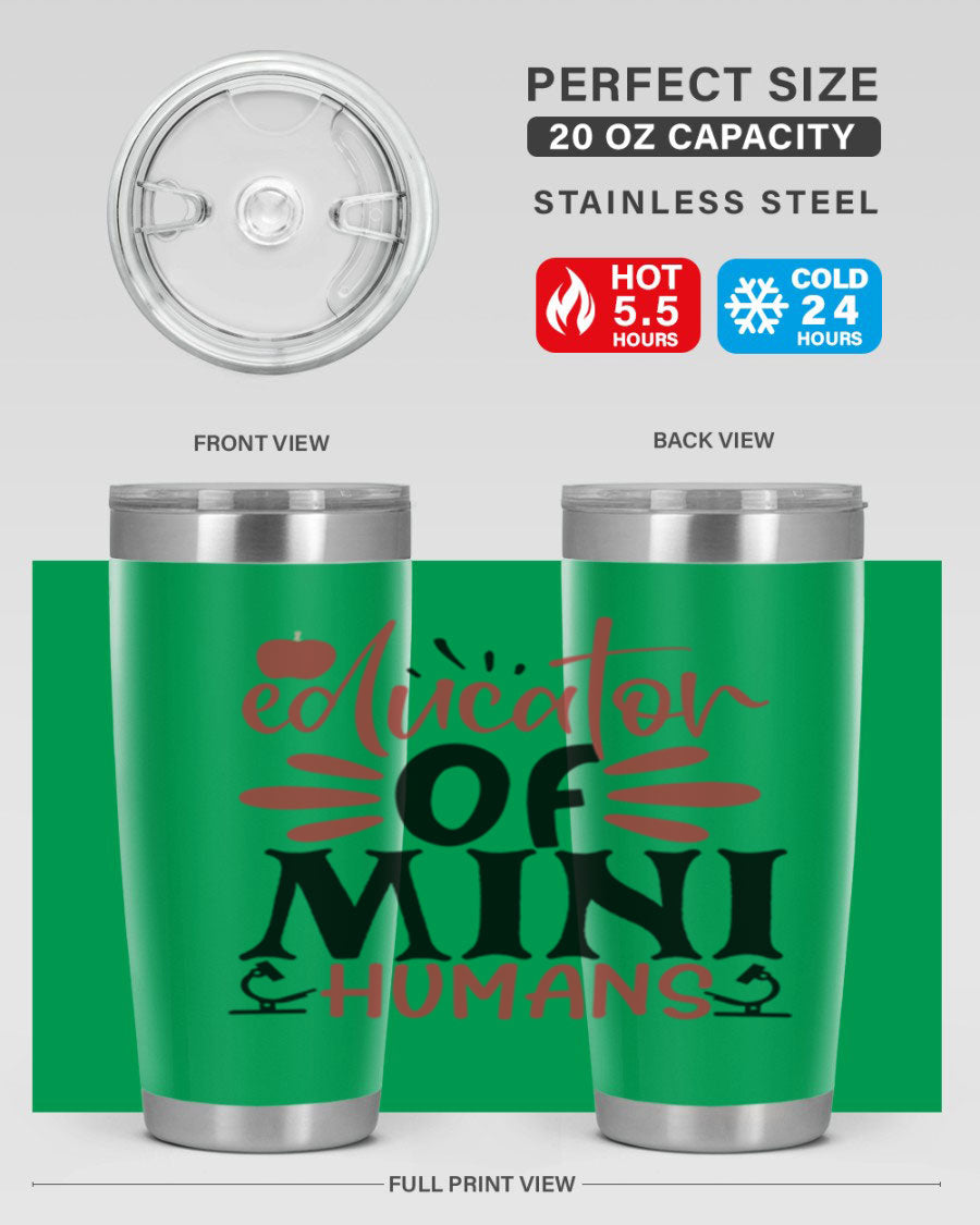 Educator of Mini Humans Style 181# tumbler, double wall vacuum stainless steel with copper lining, perfect for teachers.