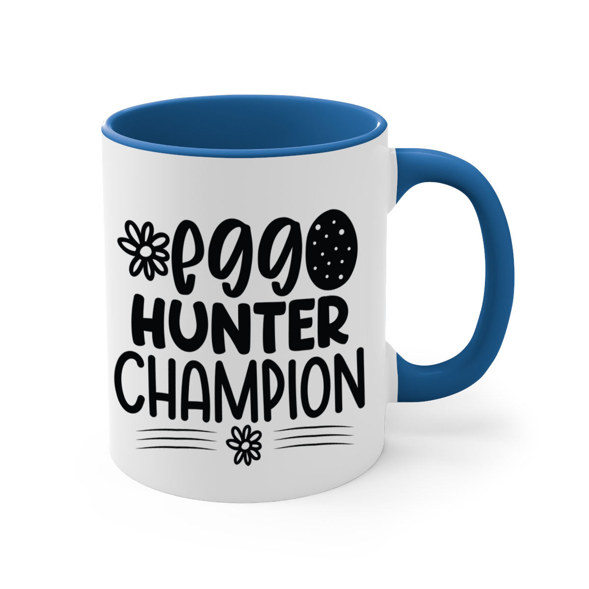 Egg Hunter Champion 133# Mug with colorful handle and glossy finish, available in multiple colors and sizes.