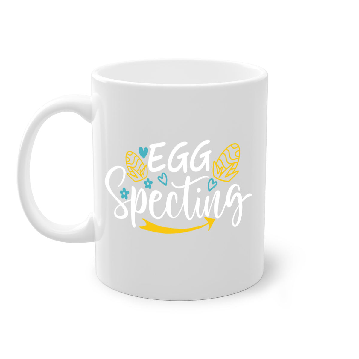 Egg Specting 88# Easter Mug with colorful handle and interior, showcasing glossy ceramic finish.