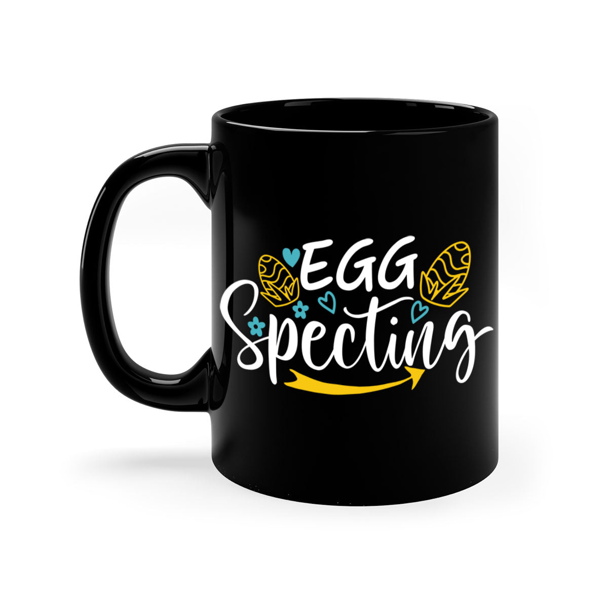 Egg Specting 88# Easter Mug with colorful handle and interior, showcasing glossy ceramic finish.