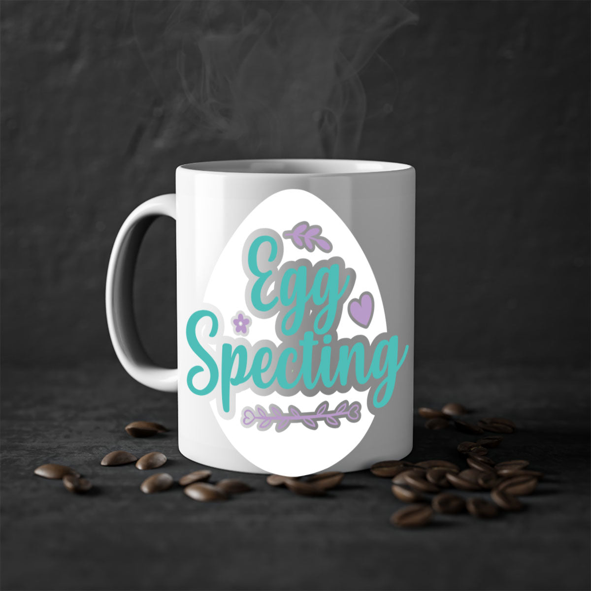 Colorful Egg Spectinggggg 84# Easter Mug with glossy finish and easy-grip handle, available in multiple colors.
