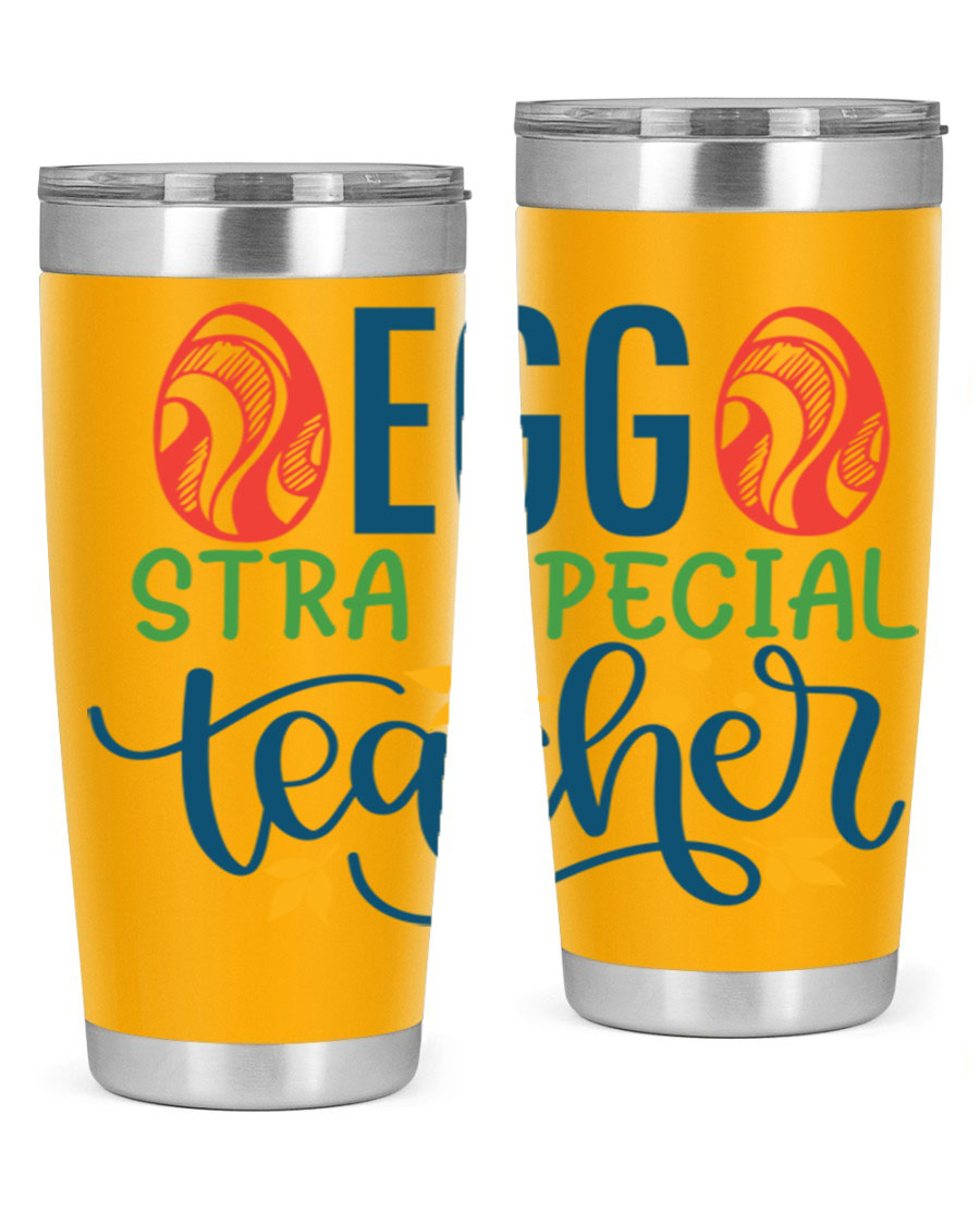 Egg Stra Special Teacher Tumbler in stainless steel with a stylish design, featuring a press-in lid and double wall vacuum insulation.