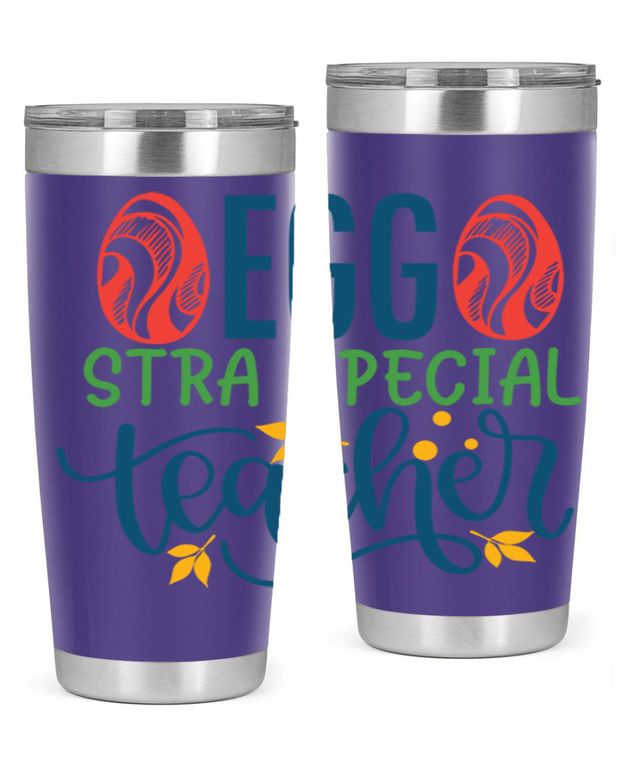 Egg Stra Special Teacher Tumbler in stainless steel with a stylish design, featuring a press-in lid and double wall vacuum insulation.