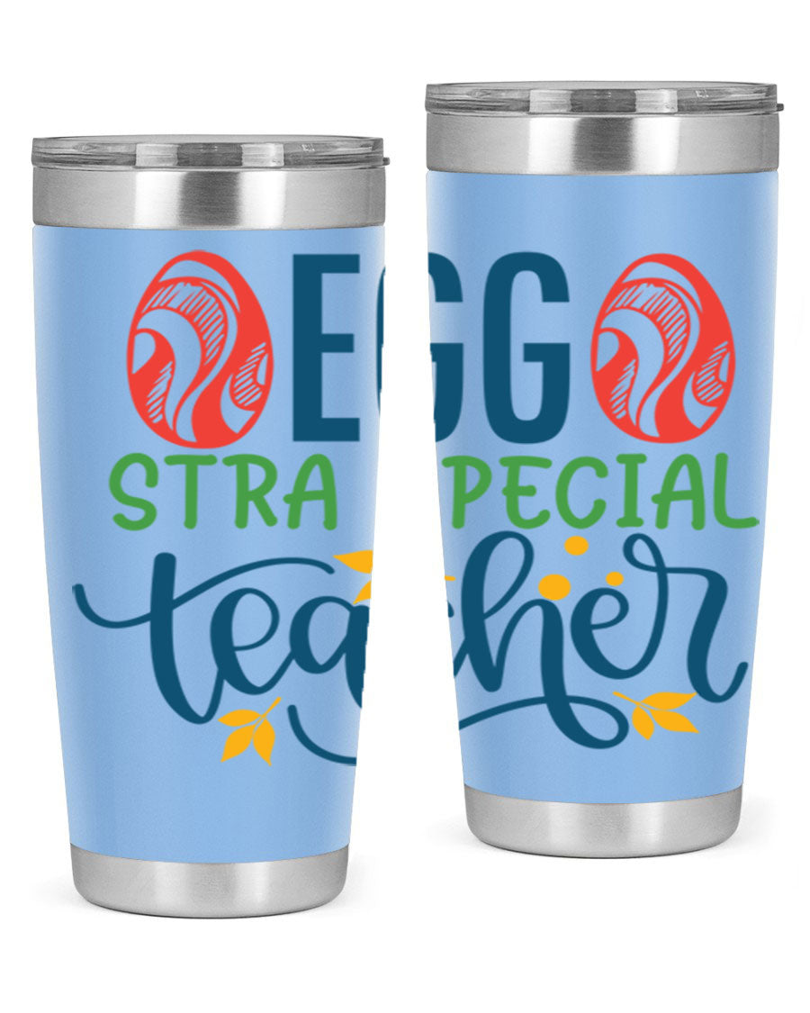 Egg Stra Special Teacher Tumbler in stainless steel with a stylish design, featuring a press-in lid and double wall vacuum insulation.