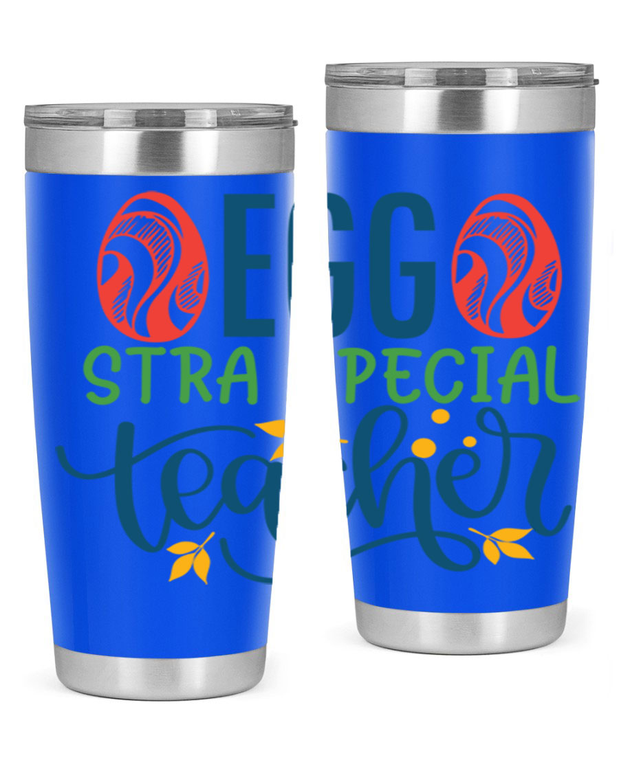 Egg Stra Special Teacher Tumbler in stainless steel with a stylish design, featuring a press-in lid and double wall vacuum insulation.
