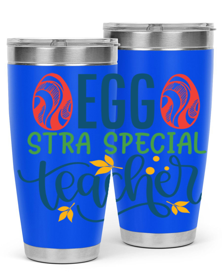 Egg Stra Special Teacher Tumbler in stainless steel with a stylish design, featuring a press-in lid and double wall vacuum insulation.