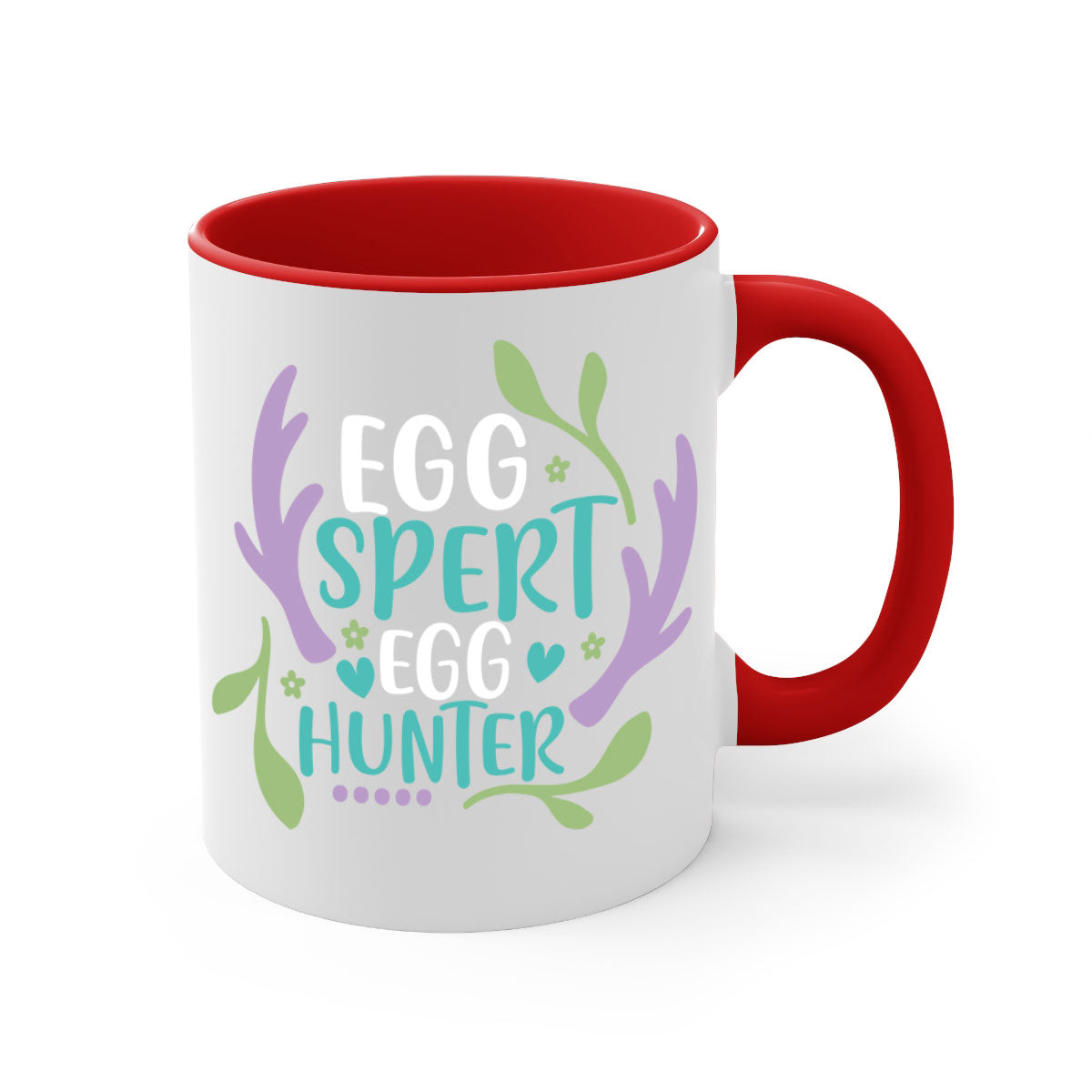 Eggspert Egg Hunter 81# Mug with colorful handle and glossy finish, perfect for Easter celebrations.