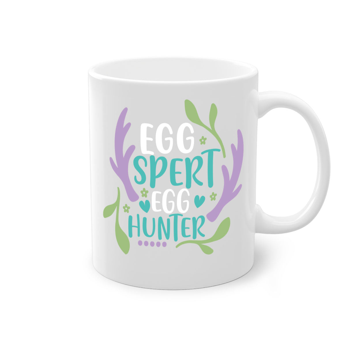 Eggspert Egg Hunter 81# Mug with colorful handle and glossy finish, perfect for Easter celebrations.