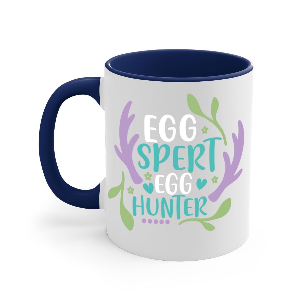Eggspert Egg Hunter 81# Mug with colorful handle and glossy finish, perfect for Easter celebrations.