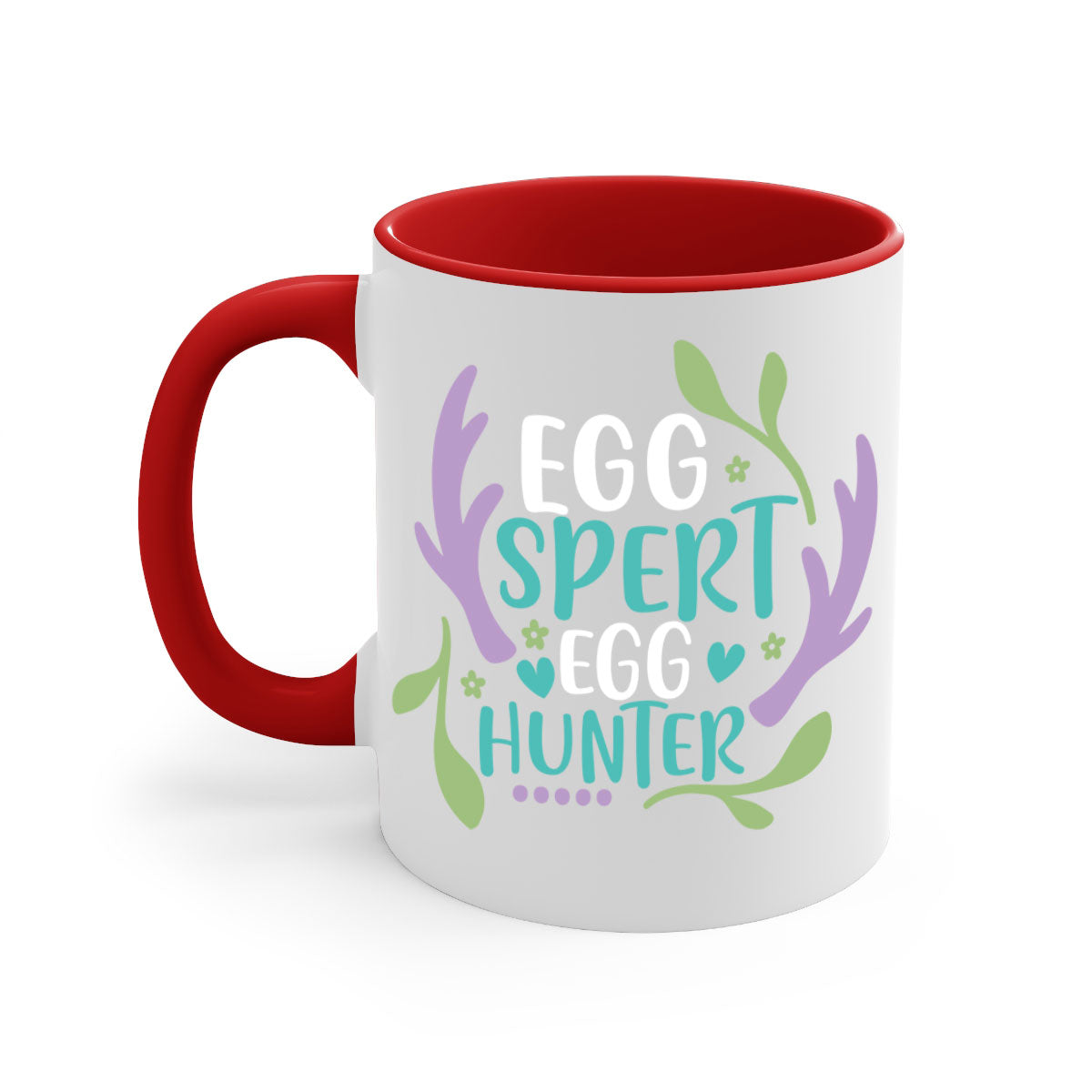 Eggspert Egg Hunter 81# Mug with colorful handle and glossy finish, perfect for Easter celebrations.