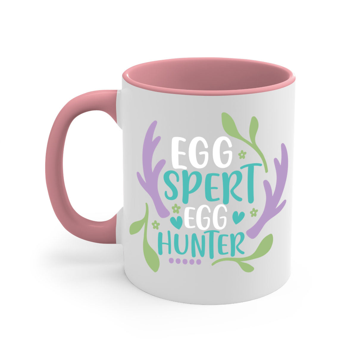 Eggspert Egg Hunter 81# Mug with colorful handle and glossy finish, perfect for Easter celebrations.