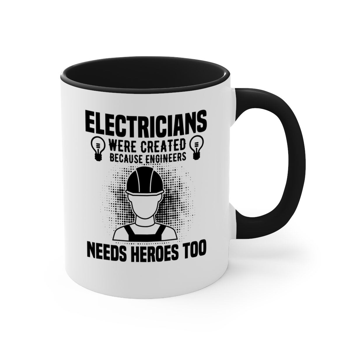Electrician were Style 52# Mug featuring a two-tone design with a colored handle and interior, available in multiple colors and sizes.